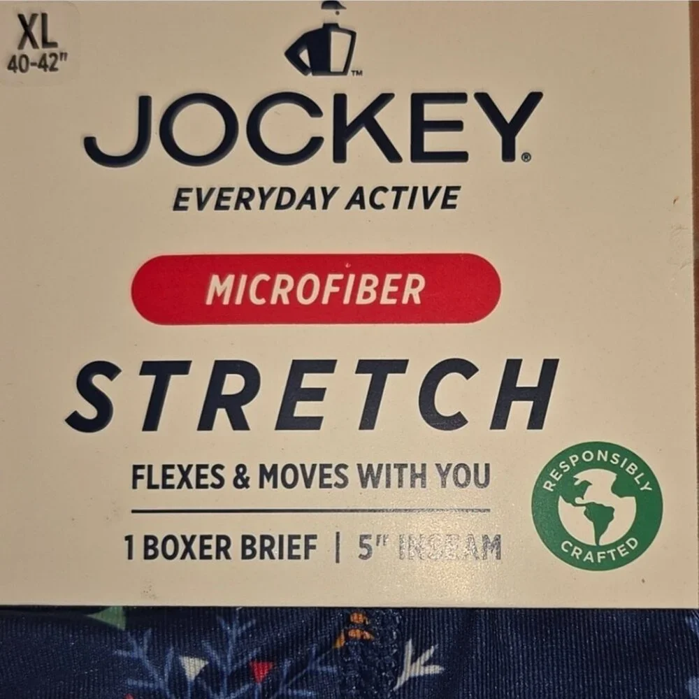 NWT Jockey Everyday Actice Boxer Brief Microfiber Stretch
